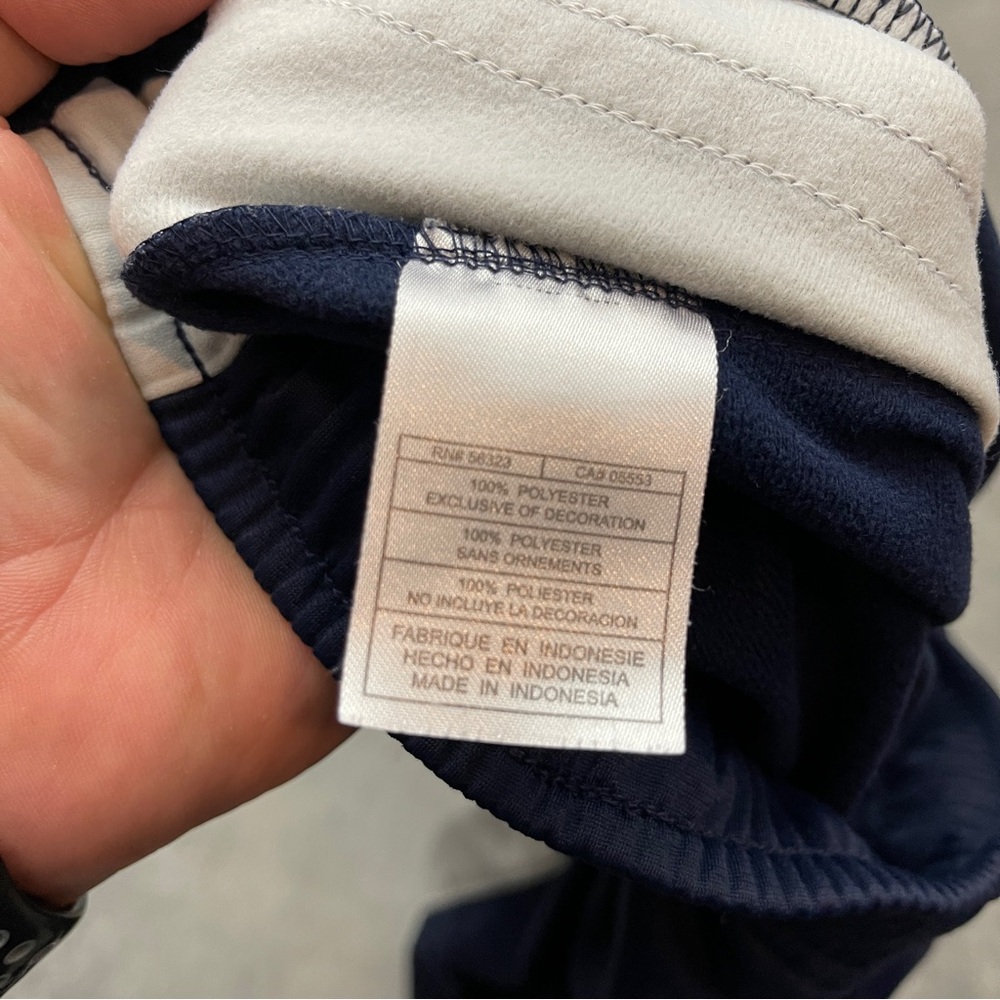 Vintage Nike Track Pants Mens M Blue Zip Cuffs Warm Up Y2K 90s Wide Leg Lined - Picture 11 of 14